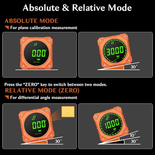 Image of Rechargeable 4-Side Magnetic Digital Angle Finder, 4x90 & 2x180 Electronic Inclinometer Protractor Level Gauge for for Woodwork, Miter Saw, Hanging Frames