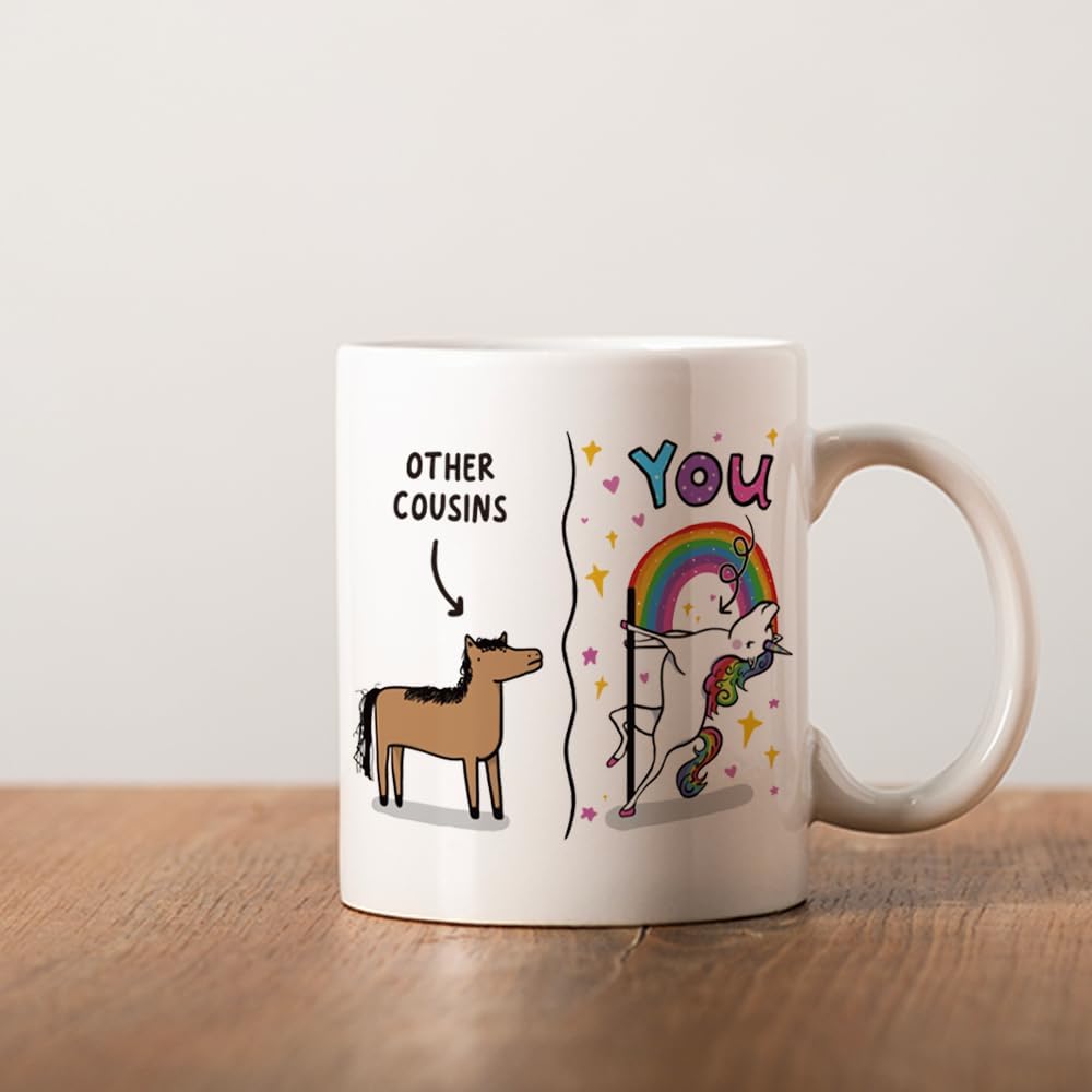 Funny Other Cousins & You Unicorn Coffee Mug Gifts, Cousins Gifts for Cousin Birthday Christmas Gift for Women Men Family Mug 11oz - Image 4