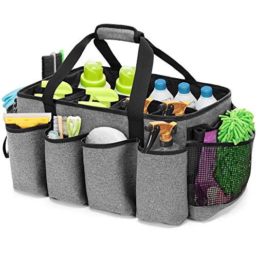 HODRANT Extra-Large Cleaning Caddy, Organizer with Handles for Cleaning Tools & Products Storage, Large Capacity Tote Bag for Car, Home & Housekeeping Work, Gray by HODRANT - Used condition - US$33.63