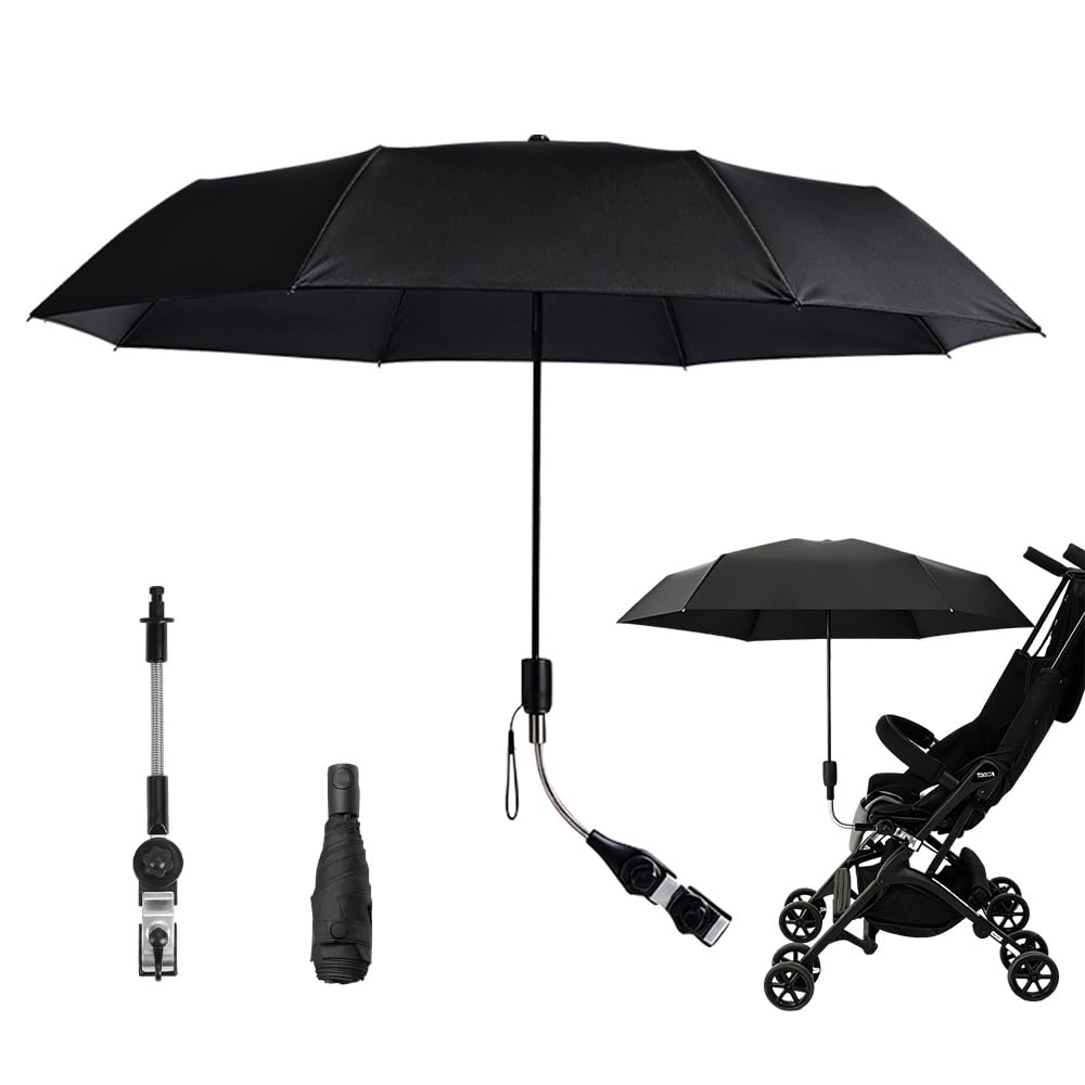 Mineup Sonnenschirm Sonnenschutz Für Kinderwagen & Buggy, Universal Sonnenschirm Kinderwagen, Kinderwage Regenschirm, Sonnenschir Buggy, UPF 50+, Faltbarer, Bequem Und Bequem Für Rund- Und Ovalrohre