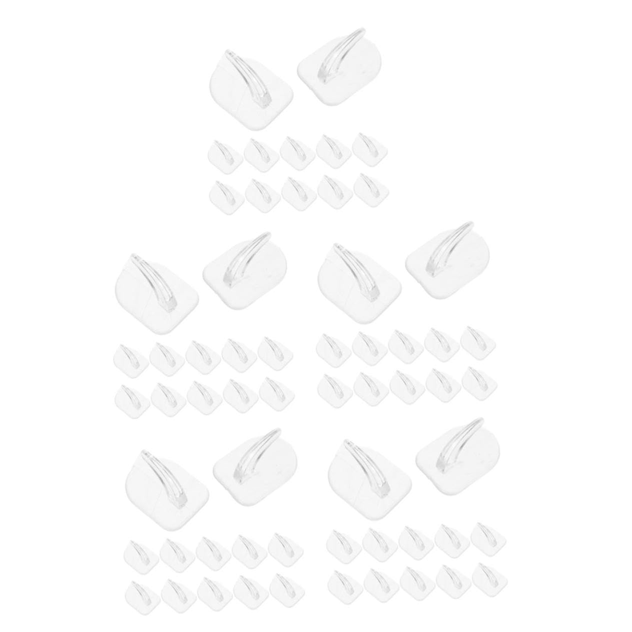 PRETYZOOM 250 Piezas Sin gancho pegajoso ganchos adhesivos para el hogar para uso de plastico PD Transparente