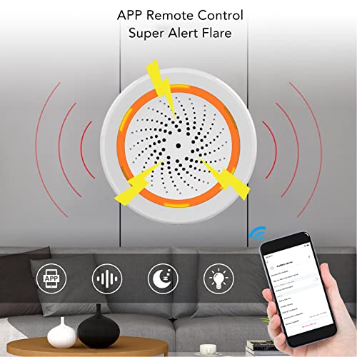 Siren Alarm, Compact Size 90dB Noise Multifunctional Sound and Light Alarm for Home Use ( Version)