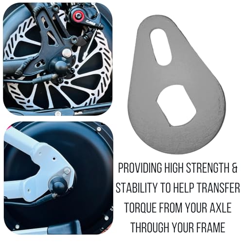 E Bike Power UK Ebike Torque Arm Set, Universal M14, Electric Bicycle E Bike Rear Axle, 6mm Thick, Stainless Steel, Frame Mount, Silver - Image 2