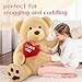 BENINY Red Heart Giant Teddy Bears, Brown Big Teddy Bear Stuffed Animals with Embroidered I Love You for Girlfriend, Large Valentines Fluffy Teddy Bear Birthday Gifts 36 inch