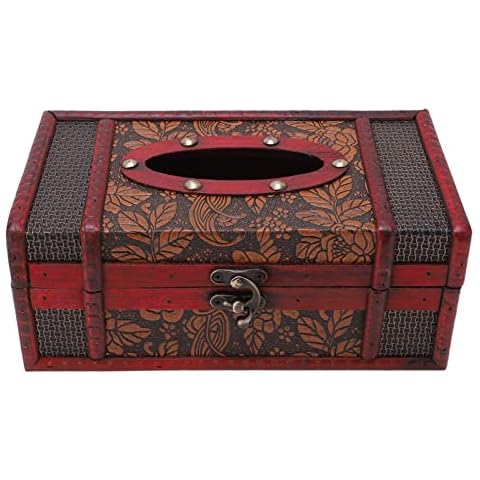 Wooden Antique Book Tissue Box Cover Cover
