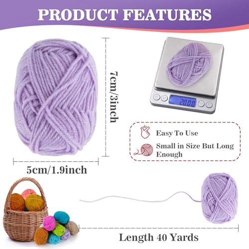 Image of 15x20g Acrylic Yarn for Crocheting - Soft Knitting Yarn for Crafts Multicolor Skeins for Crocheting DIY Bulk for Handicraft Knitting Scarves Ideal Gift for Beginners Adults