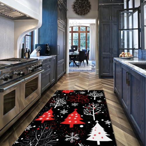 Tapis Noël salon doux pour chambre lavable flocon de neige - 3