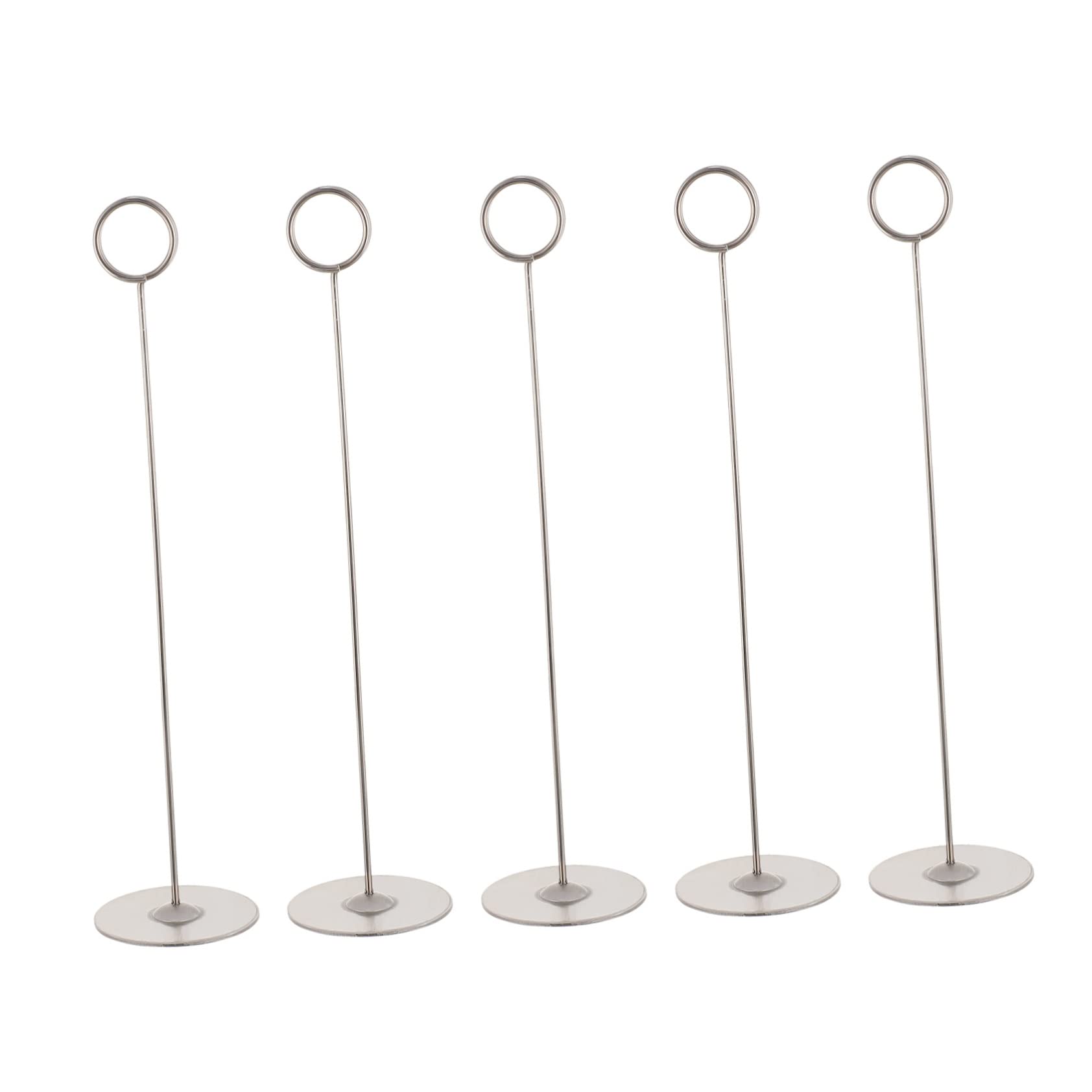 NAMOARLY 5pcs Table Card Clamp Menu Seats Holder Table Number Stands Table Cards Holder Food Signs Clip Pictures Note Clamp Place Frames Table Stand Stainless Steel Silver