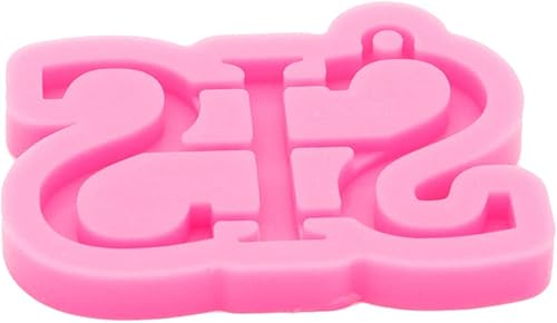 Miniatura 9 de Molde brillante brillante para llavero estilo letra BRO molde de silicona de resina de moda para bricolaje colgante, collar, dijes, herramientas de