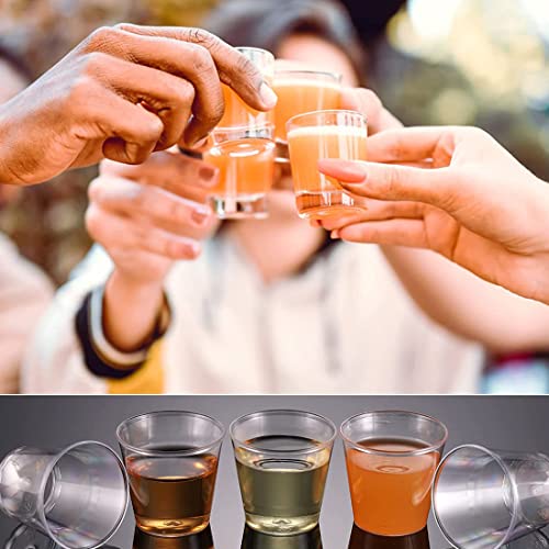 Tutuya 100 Pack Plastic Shot Glasses, 1.7Oz/50Ml Hard Thicked Plastic Shot Cups, Clear Reusable Shot Glasses Plastic Fit For Birthday, Wedding, Festival, Party #TOP4