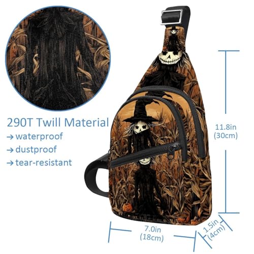 Mochila cruzada de espantapájaros para Halloween ajustable unisex 4
