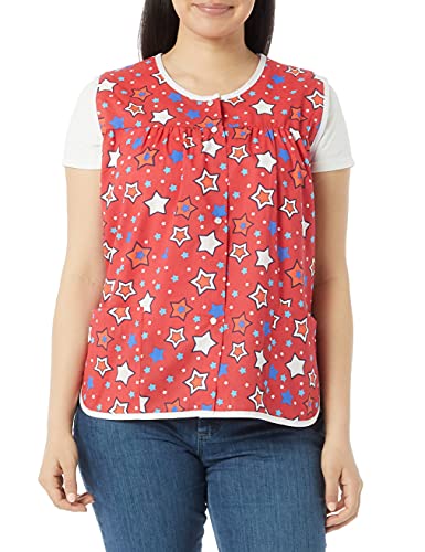 AmeriMark Easy-Care Snap Front Cobbler Aprons Vest with Two Patch Pockets Red Star Large AmeriMark Easy-Care Snap Front Cobbler Aprons Vest with Two Patch Pockets Red Star Large