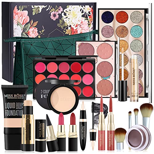 Joyeee All-in-One Makeup Gift Set Travel Makeup Kit Complete Starter Makeup Bundle Lipgloss Lipstick Concealer Blushes Powder Eyeshadow Palette Cosmetic Palette for Teen Girls & Adults #15