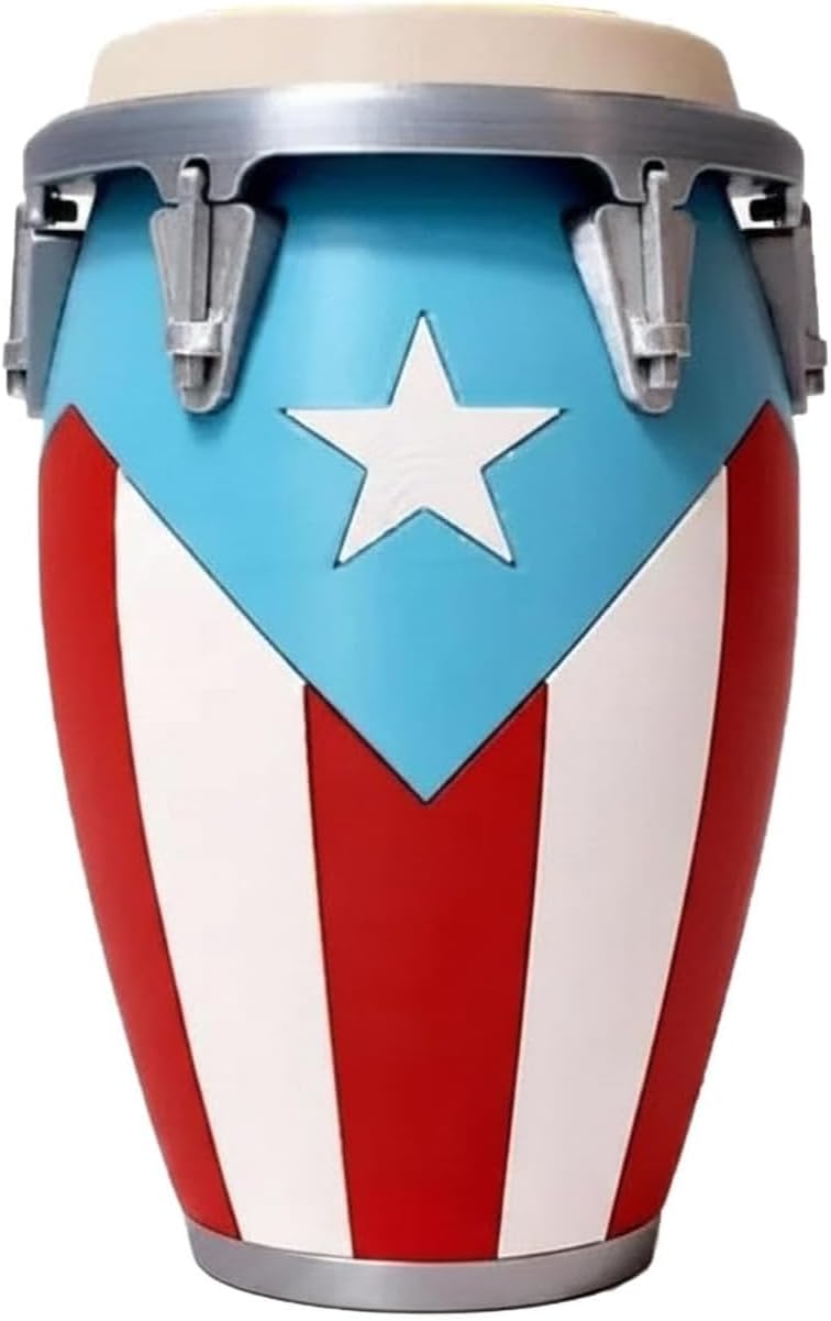 Conga-Style Can Holder – Celebrate Caribbean Pride, One Sip at a Time, Puerto Rican Flag Conga Style 3D Printed 12oz Can Holder, Iconic Boricua Heritage 12oz Insulator (Set C (3PCS))