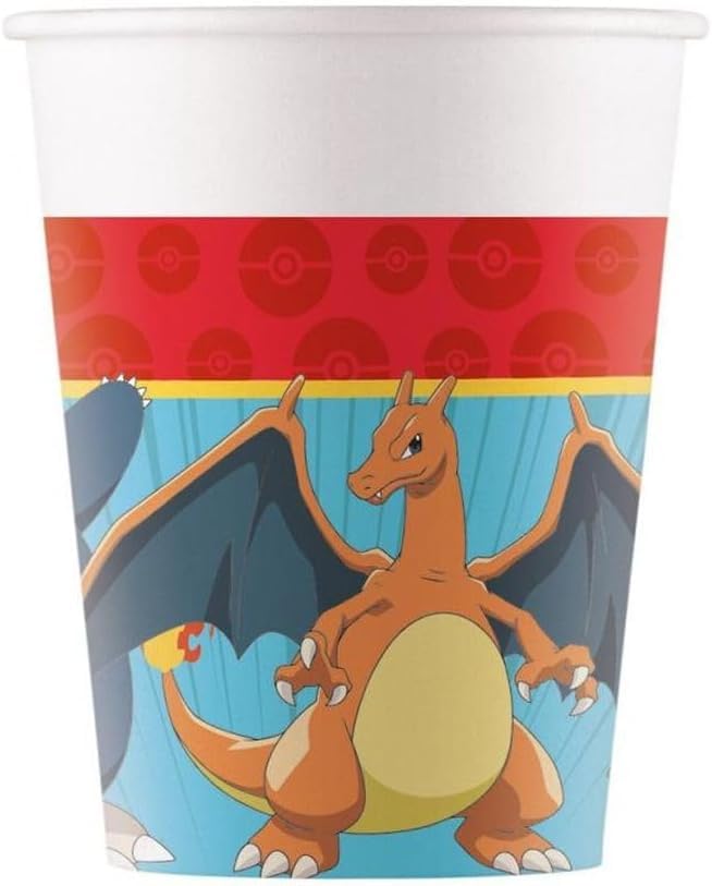 Pokemon Birthday Decoration, for Children's Birthday Party with Disposable Party Tableware and Party Decoration (Paper Cups)