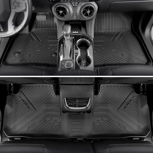 Image of Floor Mats for Chevy Blazer Gas 2019-2026, All Weather Floor Mats Trunk Cargo Liner with Backrest Protectors and Door Sill Guards Accessories, Full Coverage Set (Not fit EV Models)