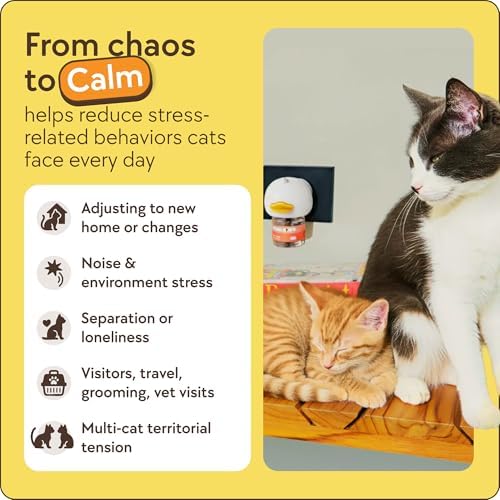 TherapetMD 60-Day Cat Calming Diffuser - Cat Pheromone Diffuser for Stress, Pee Spraying, Cat Fighting, Aggression, Excessive Meowing & Scratching - 60-Day Refill Included - Packaging May Vary - 3