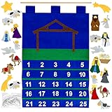 KAJ Decor Countdown to Christmas Religious Nativity Advent Calendar for use at Home, School, Classro
