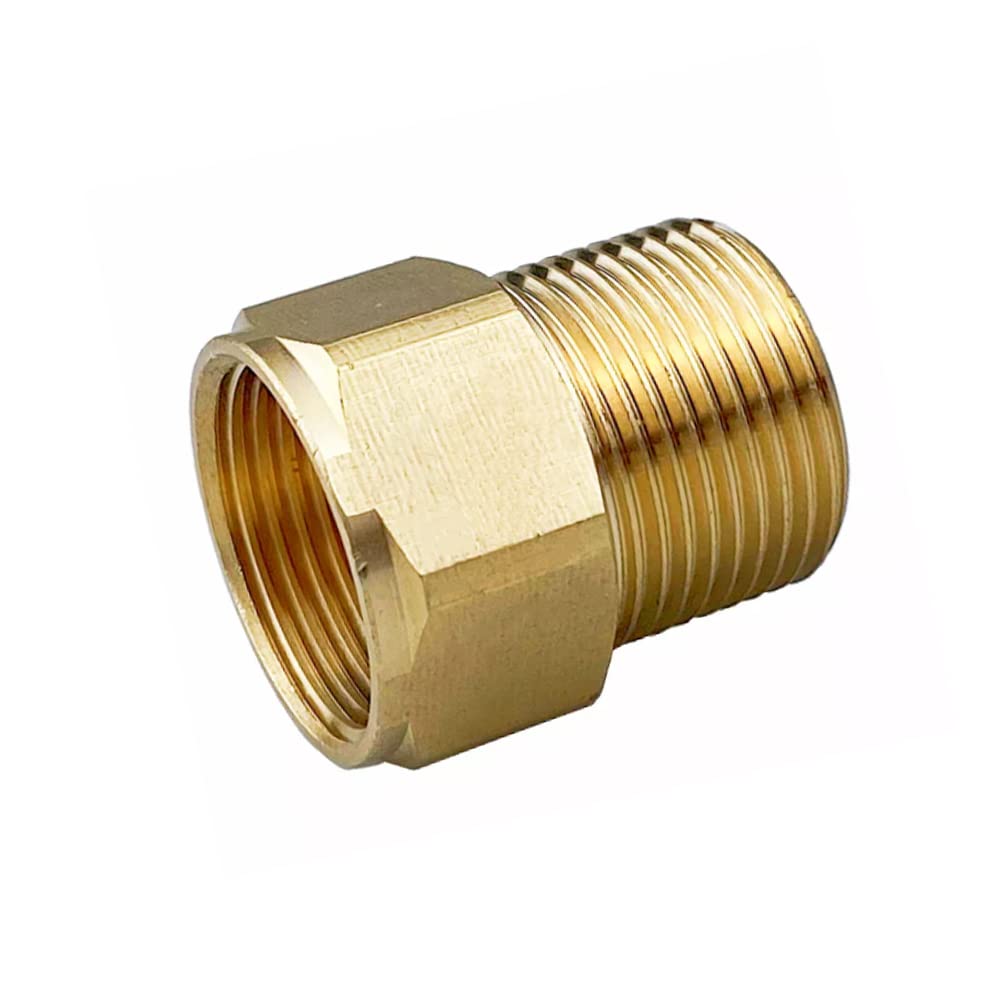 Pressure Washer Fitting Adapter, Brass Hose Extension Coupler Female to Male Pressure Adapter, 4500 PSI (F14 to M22 - Inner Hole 14mm)
