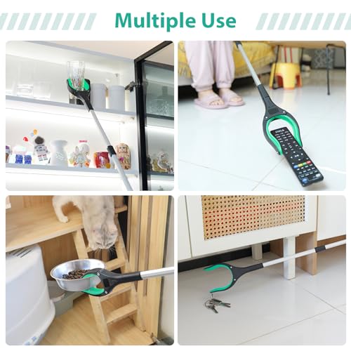 32" Foldable Grabber Reacher Tool, Reacher Grabber Pickup Tool with 360° Rotating Jaw & Magnet, Lightweight Grabber Tool, Grabbers for Seniors, Trash Picker Upper Grabber