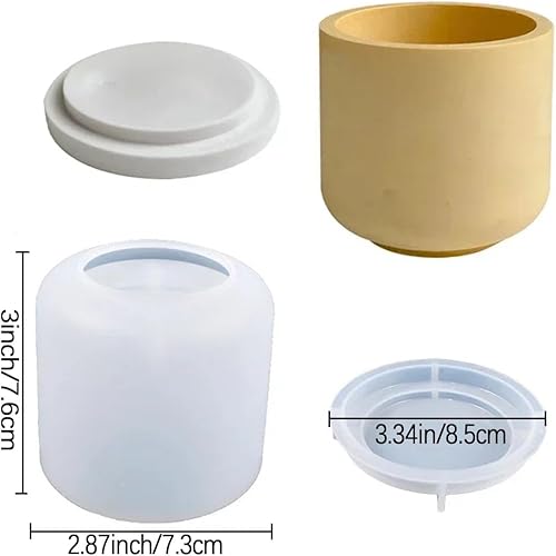 Miniatura 2 de 2 piezas de moldes de resina para tarros grandes con tapa, moldes creativos de silicona para joyería epoxi, portavelas, organizador de moldes para