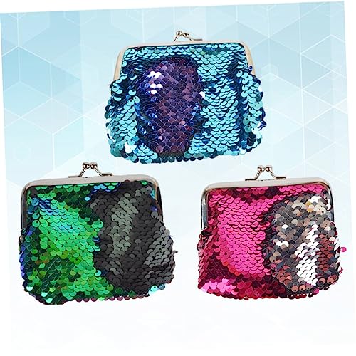 NOLITOY 3pcs Fashion Mermaid Sequins Purse Mini Stylish Change for Sparkling Coin Pouches present for Family and Friends2