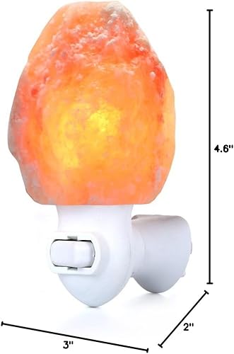 Miniatura 15 de Betus Lámpara de pared de sal del Himalaya de cristal natural - Luz nocturna purificadora de aire - Enchufe giratorio de 360° Bombilla 7W