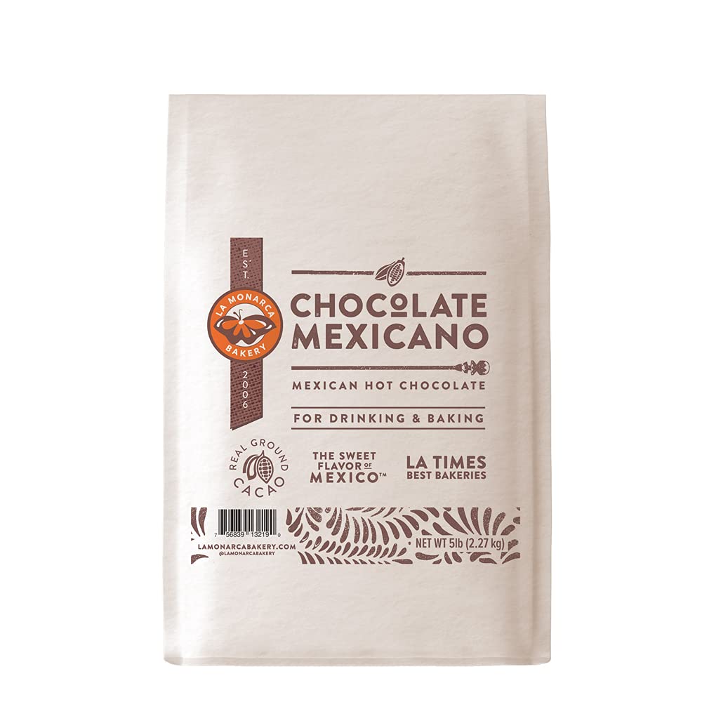Mexican Hot Chocolate, 5 Pounds, Authentic Mexican Style Hot Chocolate Mix with Organic Cacao Beans and Cinnamon by La Monarca Bakery