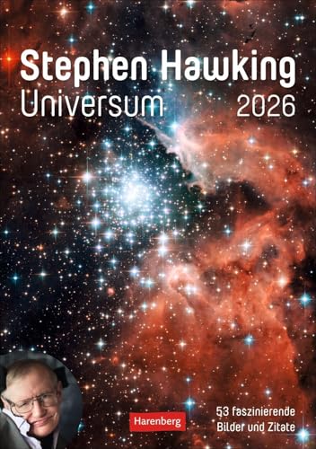 Stephen Hawking - Universum Wochenplaner 2026 - 53 faszinierende Bilder und Zitate: Spannender Wandkalender mit 53 faszinierenden Bildern und Zitaten. ... Wand. 25 x 35,5 cm (Wochenplaner Harenberg)