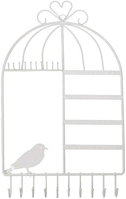 Navigatee Hanging Jewellery Organiser,Jewellery Storage Display Stand Holder Hanging Necklace Ring Holder Jewellery Display Stand Wall Mount Jewelry Stand Wall Earrings Hanger Kit With 40 Hole 44x26cm