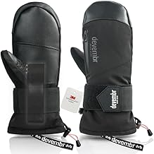 devembr Ski Mittens with Wrist Guards, Waterproof Snowboarding Mittens (S/M/L)