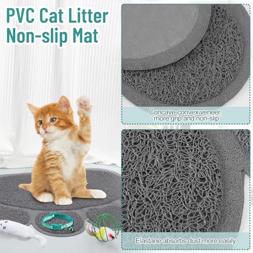 Kit para gatitos con arenero pequeño y accesorios verdes miniatura 5