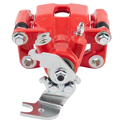 Image of TRQ Rear Left Brake Caliper w /Bracket Performance Red Drivers Side | For 2009-2014 Acura TSX 2008-2012 Honda Accord