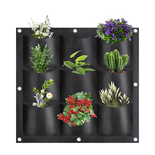 Sacs de Plantation muraux Sacs de jardinière Suspendus Sacs de Culture Suspendus Jardinière Murale Verticale Conteneur de Fleurs verticaux verticaux intérieurs extérieurs Jardinière Suspendue Murale