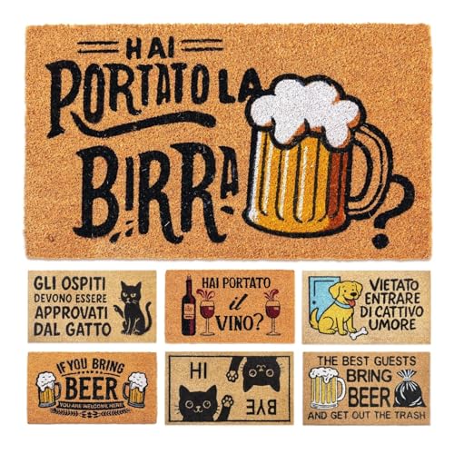LUA VIKA Zerbino ingresso esterno simpatico, tappeto ingresso interno, zerbino cocco, zerbini per ingresso esterno divertenti 40x70x1,5 cm, Hai portato la birra