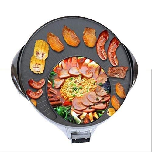 TLMYDD BBQ Hot Pot, Multi-function Thermostat Intelligent Adjustment Grill One-piece Pot, 8 Seconds Hot Smokeless Non-stick Pan. Electric barbecue
