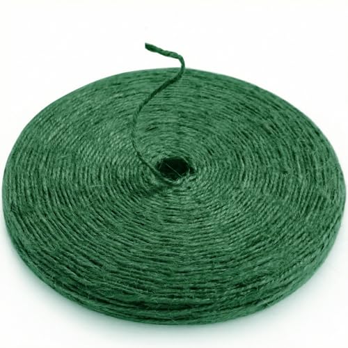 Image of SMART&CASUAL 2mm Natural Jute Twine String Thin for Craft Plant Garden Gift Wrapping Christmas Handmade Art Decoration Packing String Home Art Decoration (Leaf Green) (328 Ft (100M))