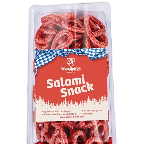 Salami Mini Brezn - Pretzels de Salami Originales de Baviera - Paquete de 500g - Palitos de caja de snacks
