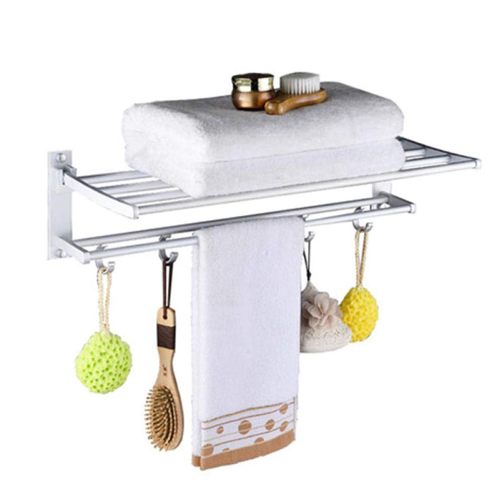 Porte-serviettes blanc double couche pliable en aluminium