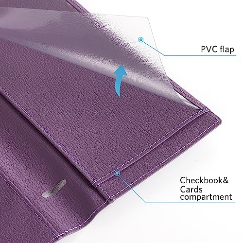Image of CoBak Checkbook Cover for Women & Men - PU Leather Case with RFID Blocking | Classic Design Check Book Holder for Personal and Business
