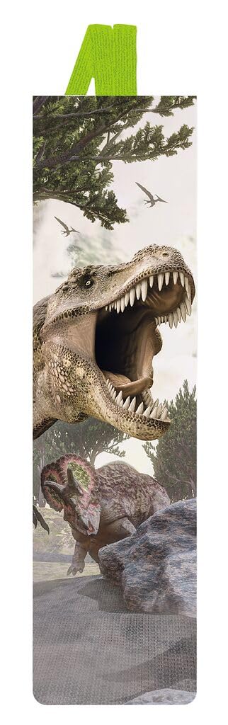 Moses. Dino Bookmark with Ribbon - Dinosaur Embossed Bookmark Practical Book Accessories for Kids and Dino Fans