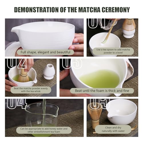 Kit thé matcha en céramique et bambou, service de table traditionnel - 4