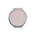 mas Red Pattern White Decoration Hand Compact Mirror Round Portable Pocket Glass
