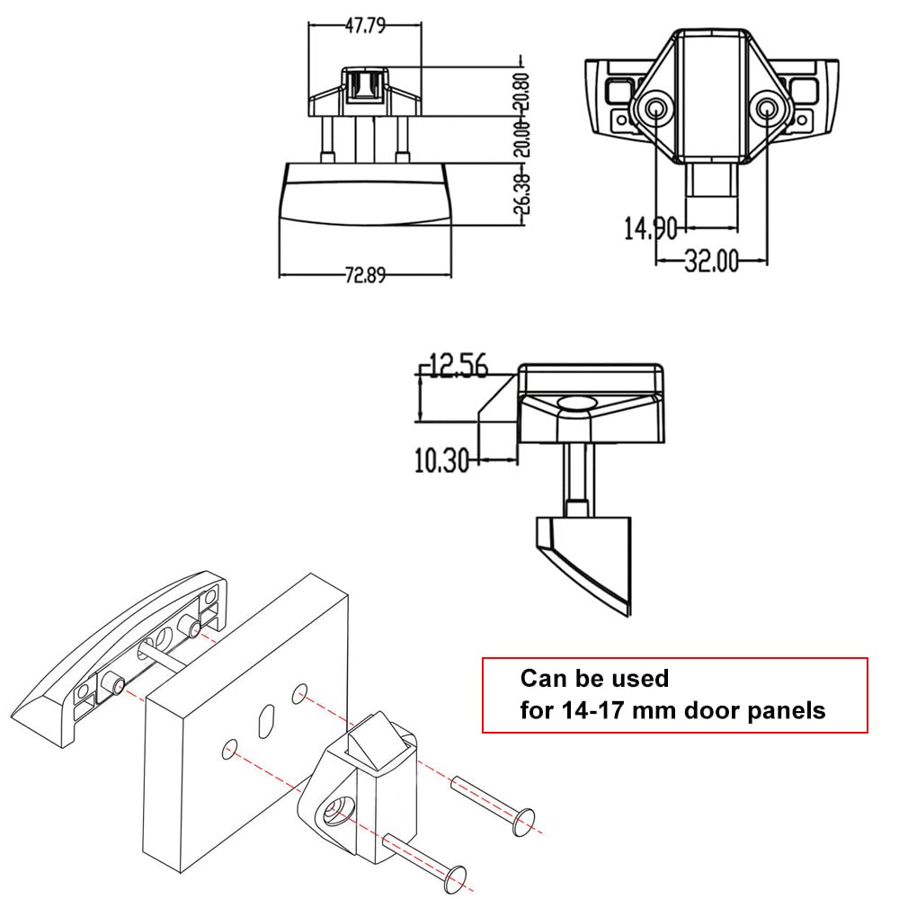 POFET Block of the Tow Hitch Small Pulling Type Cabinet Lock RV Caravan Furniture Lock Push Latch Cabinet Lock Motorhome Camber Cabinet Drawer Push Knob Push Handle the Trailer Block(P09-SN) - Image 3