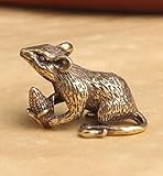Frabakas Mouse Antique Copper Brass Tabletops Figurines Statues Centerpieces Miniatures Paperweight Collectibles Home Decor Gifts Art Crafts 2cm x 3.2cm