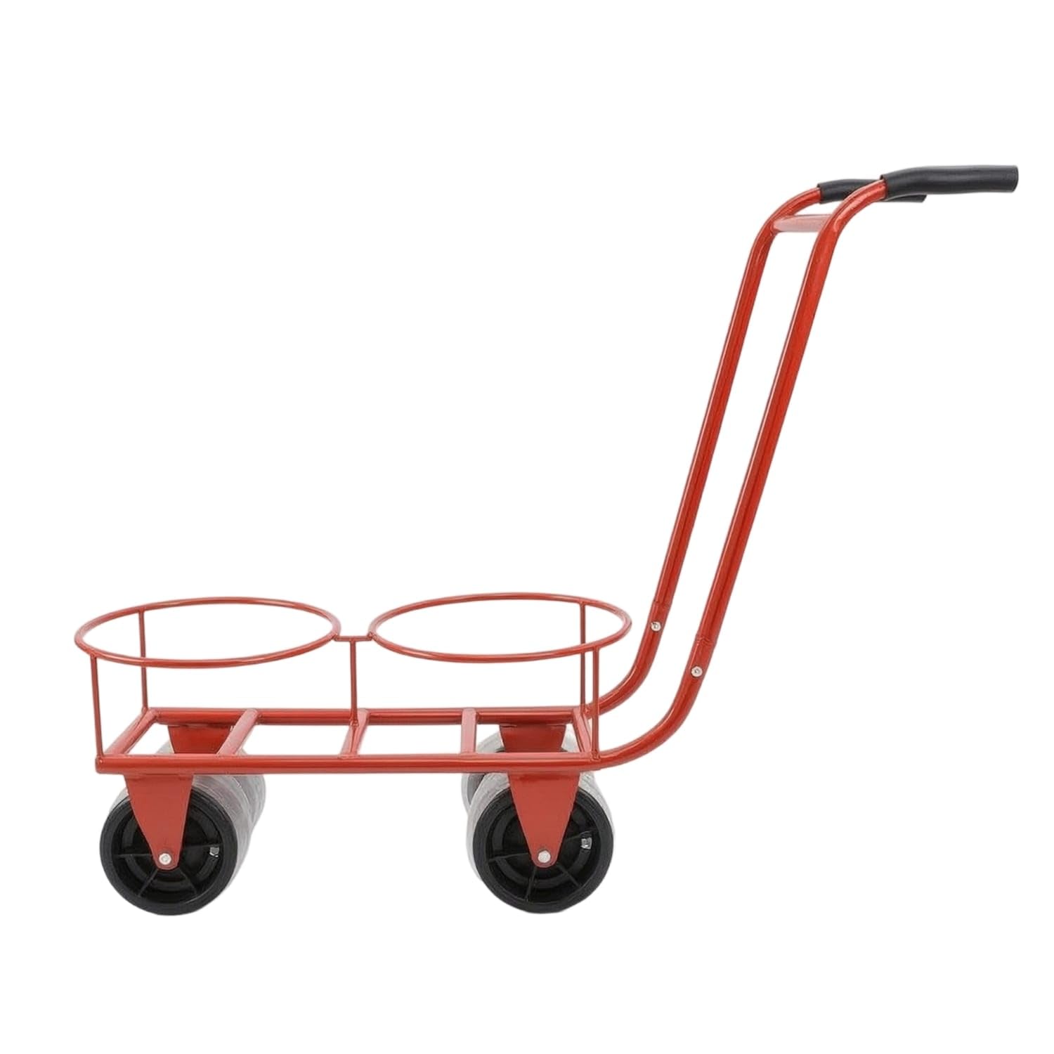 Cylindrical Wheeled Harvest Trolley Hand-Push Produce Pickup Cart Heavy-Duty Cart with Container Holders for Growers, Gardeners, Greenhouse, Field, Garden, Double Barrel|Fruit Pickers|Home &-image-46