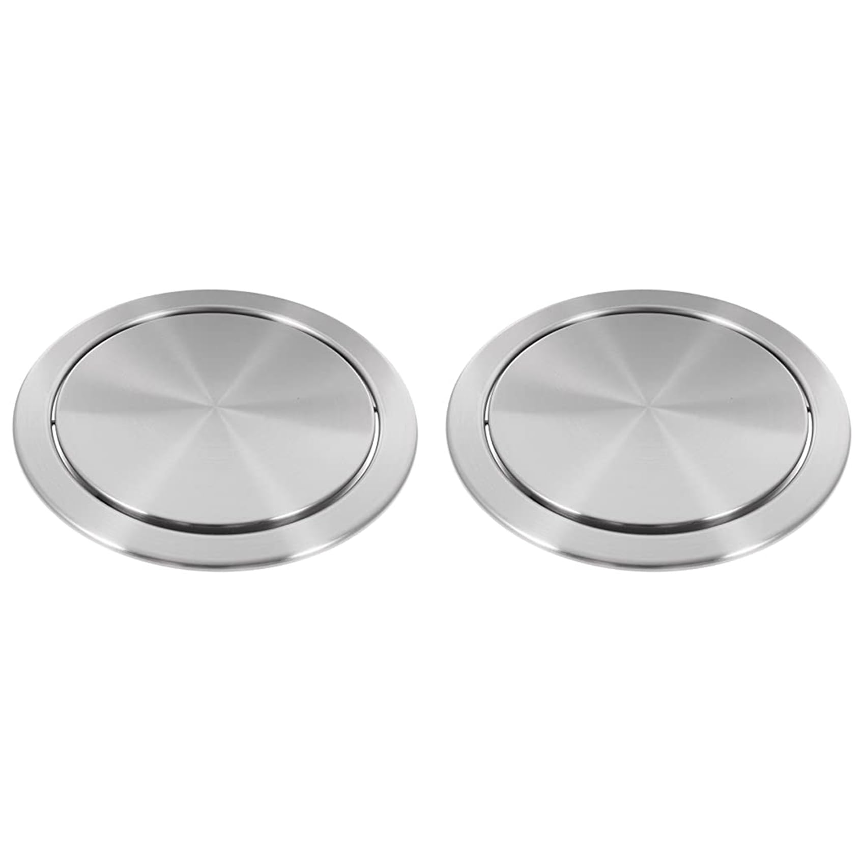 Hndhbfgrt 2X Trash Can Lid Simple Trash Grommet Embedded Countertop Round Cover Swing Flap Trash Bin Lid for Kitchen Bathroom