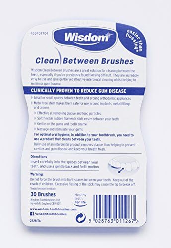 Wisdom Toothbrushes Clean Between Interdental Brushes, Medium, Pack of 3, 90-Count