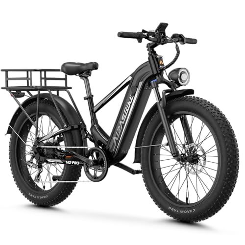 LEONX M2 pro Electric Bike,1800W Peak Motor Ebike for Adults, 26'' x 4.0'' Fat Tire Electric Bike with 48V 17.5AH Battery, 36MPH 85Miles Long Range Electric Mountain Bike with Rear Basket