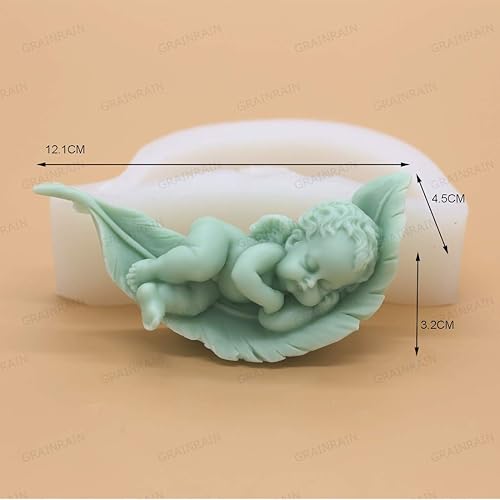 Miniatura 3 de Grainrain Molde de jabón Artesanía de silicona para hacer jabón para bebés, molde de resina para velas, molde hecho a mano (12288)